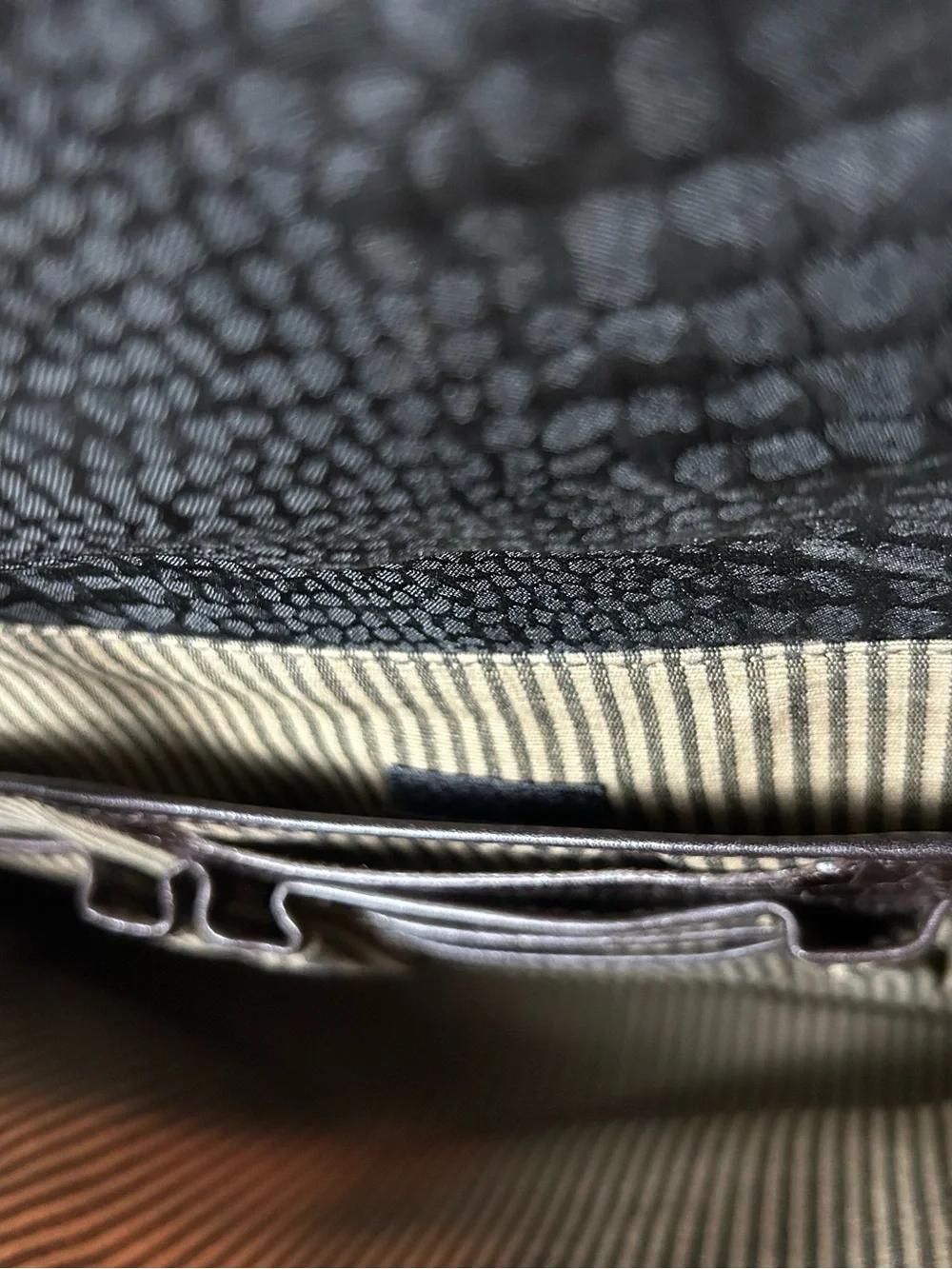 BRIGHTON Martha Black Brown Croc Leather Laptop Briefcase Shoulder Bag Tote
